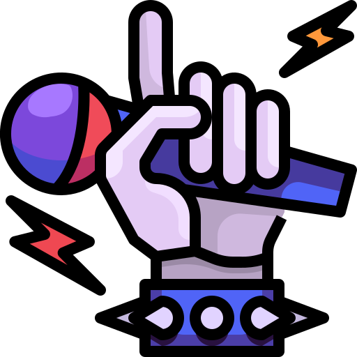 Image as a logo of a hand holding a microphone